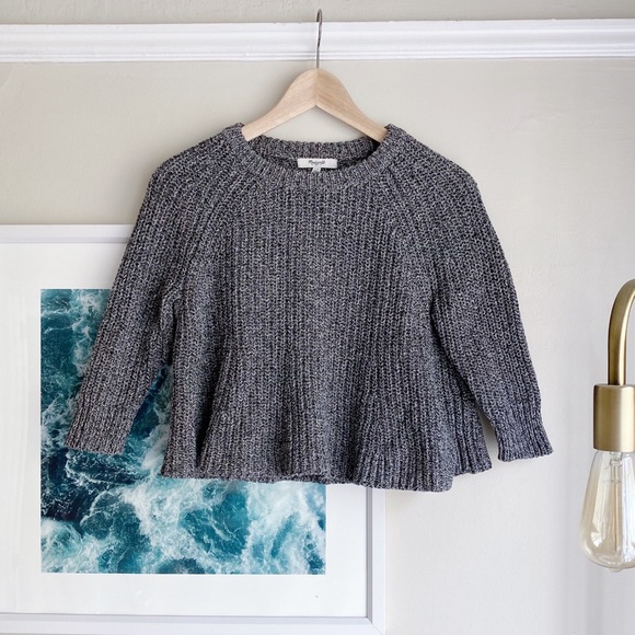 Madewell Sweaters - Madewell marled gray swingy crop sweater